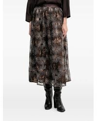 Ouí - Sequin Floral Maxi Skirt - Lyst