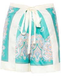 Pinko - Paisley-Print Side-Tie Shorts - Lyst