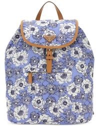 Prada - Rucksack Mit Blumen-Print - Lyst
