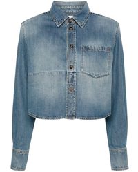 Victoria Beckham - Chemise en jean à coupe crop - Lyst