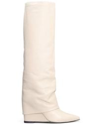 The Seller - Pointed-Toe Wedge Leather Boots - Lyst