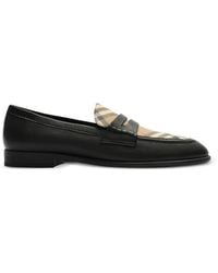 Burberry - Mocassins Opal À Carreaux Et Cuir - Lyst
