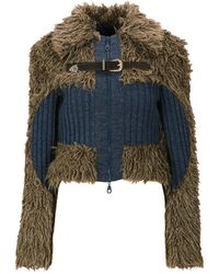 ANDERSSON BELL - Olga Belted Panelled Shearling Cardigan - Lyst