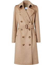 Burberry Cashmere Trench Coat - Natural