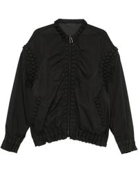 RAXXY - Ruffled-Embellishment Bomber Jacket - Lyst