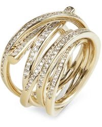 Ferragamo - Crystal-Embellished Multi-Strand Ring - Lyst