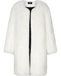 Dolce & Gabbana - Single-breasted Faux-fur Coat - Lyst