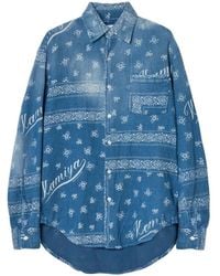 KAMIYA - Bandana-Print Distressed Shirt - Lyst
