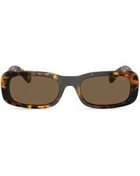 Miu Miu - Tortoiseshell-effect Rectangle-frame Sunglasses - Lyst