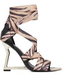 Just Cavalli - Zebra-Print Ribbon-Tie Sandals - Lyst