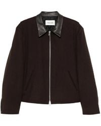 Tonywack - Leather-Collared Zip-Front Jacket - Lyst
