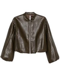Imperial - Basket Weave-Effect Cropped Jacket - Lyst