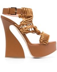 Alberta Ferretti - 135Mm Leather Platform Sandals - Lyst