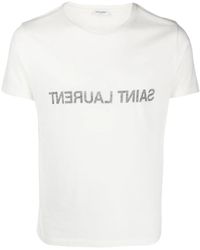 Saint Laurent - T-Shirt With Reverse Logo - Lyst