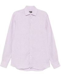 ZEGNA - Striped Long-Sleeve Shirt - Lyst