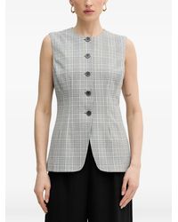 Guess - Carla Check-Pattern Button-Up Top - Lyst
