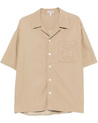 Loewe - Anagram-Embroidered Short-Sleeve Shirt - Lyst