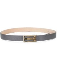 Victoria Beckham - Logo-Buckle Grained Leather Belt - Lyst
