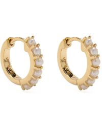 Missoma - Pearl Huggie Hoops - Lyst