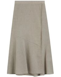 BOSS - A-Line Melange Midi Skirt - Lyst