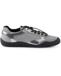 Prada - Speedrock Mesh-Fabric And Metallic-Leather Sneakers - Lyst