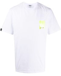 MSGM Neon-logo Oversized T-shirt - White