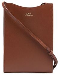 A.P.C. - Jamie Leather Crossbody Bag With Logo Woman - Lyst