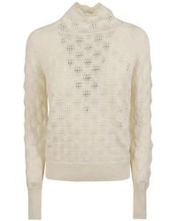 Ermanno Scervino - Pointelle-Knit High-Neck Sweater - Lyst