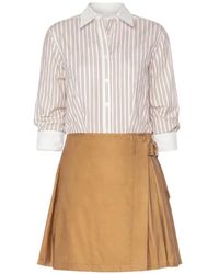 Jonathan Simkhai - Frankie Pleated Striped Mini Dress - Lyst