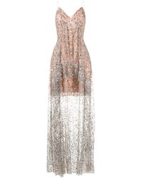 Self-Portrait Midikleid mit Empire-Schnitt - Grau