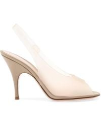 Gianvito Rossi - Slingback Peep-Toe Sandals - Lyst