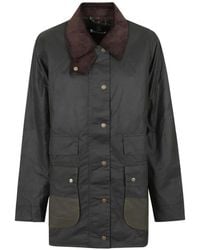 Barbour - Modern Border Corduroy-Collar Waxed Coat - Lyst