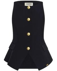 L'Agence - Tessa-Tone Buttoned Vest - Lyst