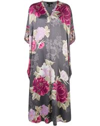 Natori Kaftan mit Blumen-Print - Grau