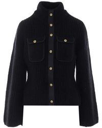 Pinko - Ribbed-Knit Pocket-Details Cardigan - Lyst