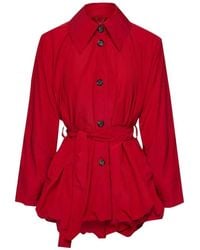 Magda Butrym - Belted Bubble-Hem Coat - Lyst