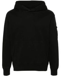 C.P. Company - Diagonal Fleece Katoenen Hoodie - Lyst