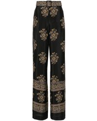 Zimmermann - Floral-print Belted Palazzo Pants - Lyst