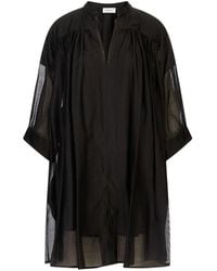 MEIMEIJ - Sheer-Panel Shirt Mini Dress - Lyst