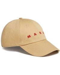 Marni - Beige Cotton Baseball Cap - Lyst