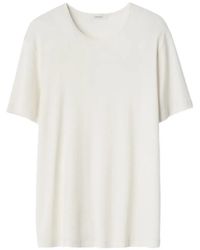 Lemaire - T-Shirt En Jersey Côtelé À Encolure Ronde - Lyst