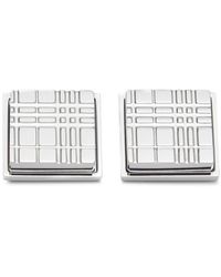 Burberry - Check-engraved Square Cufflinks - Lyst