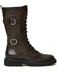 Twinset - Strap-Embellished Combat Boots - Lyst
