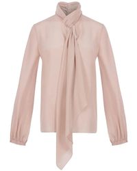 PHAEONIA - Pussy-Bow-Collar Blouse - Lyst