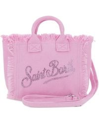 MC2 Saint Barth - Mini Vanity Frayed-Edge Logo Tote Bag - Lyst