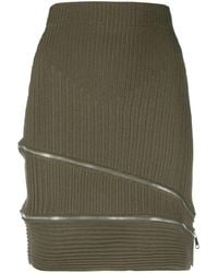 ANDREADAMO - Zip-Detail Ribbed Skirt - Lyst