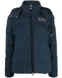 EA7 - Hooded Zip-up Jacket - Lyst