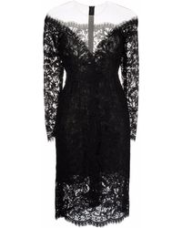 Dolce & Gabbana - Vestido corto con detalle de encaje - Lyst