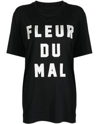 Fleur du Mal - Logo-Embroidered Jersey T-Shirt - Lyst