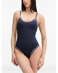 Lacoste - Logo-Patch Piped Swimsuit - Lyst